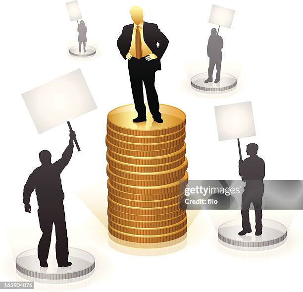 income inequality - riot silhouette stock illustrations