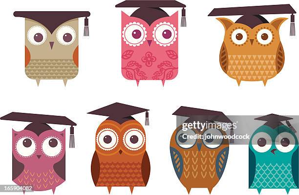 illustrations, cliparts, dessins animés et icônes de wise owls - owl