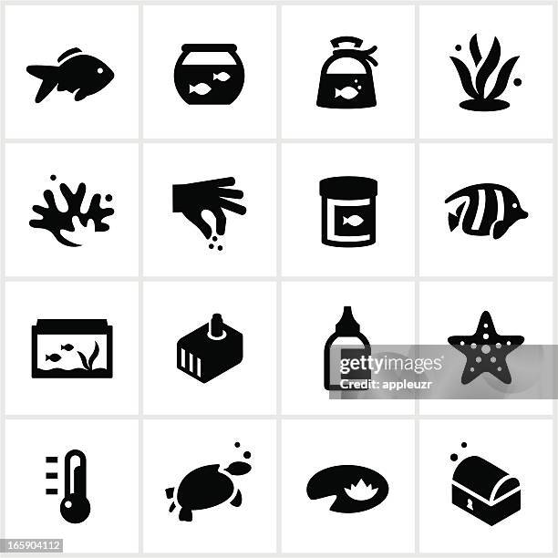 schwarze hause aquarium symbole - fishbowl stock-grafiken, -clipart, -cartoons und -symbole