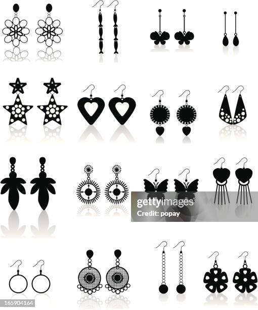 jewelry silhouette - earring 幅插畫檔、美工圖案、卡通及圖標