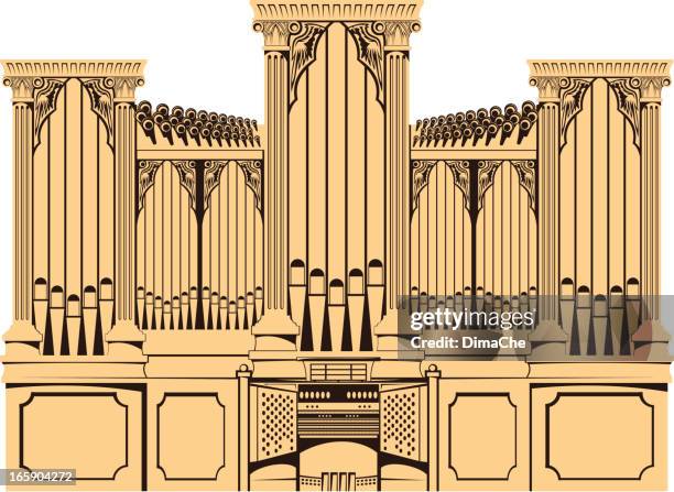 ilustraciones, imágenes clip art, dibujos animados e iconos de stock de órgano tubular - church organ