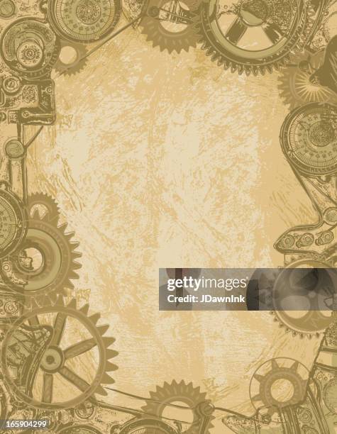 stockillustraties, clipart, cartoons en iconen met steampunk gear background - steampunk