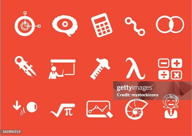 math icons - scientist presentation stock illustrations