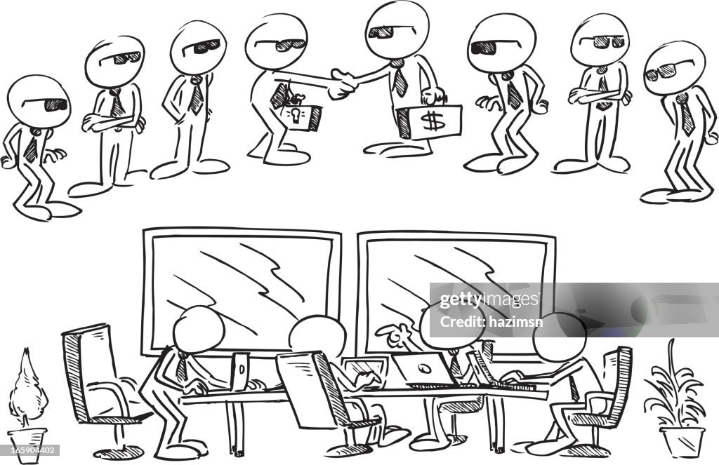 Collaborative Face Less Drawing Faceless Characters Meeting High-Res Vector Graphic - Getty Images