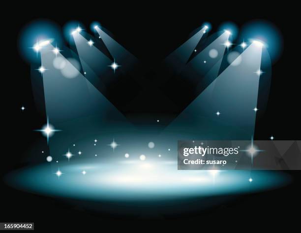 stage with strobe lights - stage light black background stock illustrations