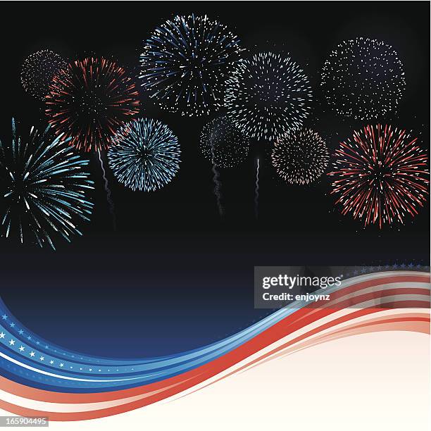 4th of july fireworks - midnight stock illustrations