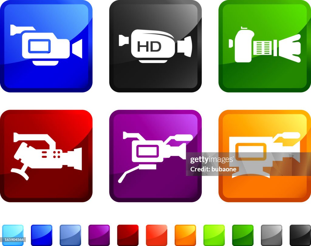Digital Camera royalty free vector icon set stickers