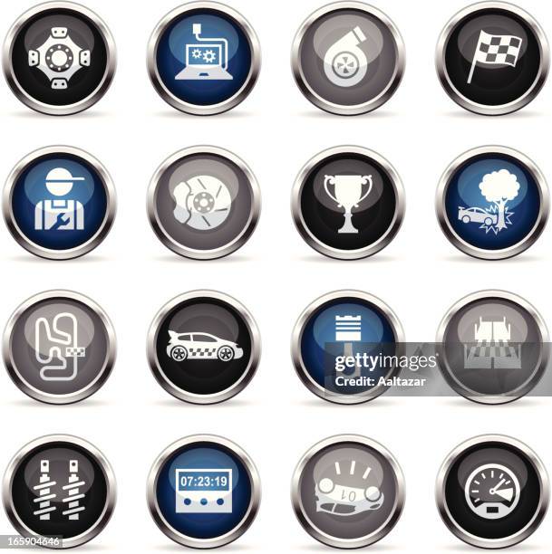 supergloss icons - rally - engine control unit stock illustrations