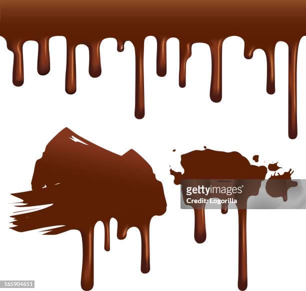 chocolate drips - liquid chocolate stock illustrations