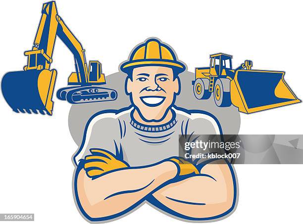construction worker - front end loader stock illustrations