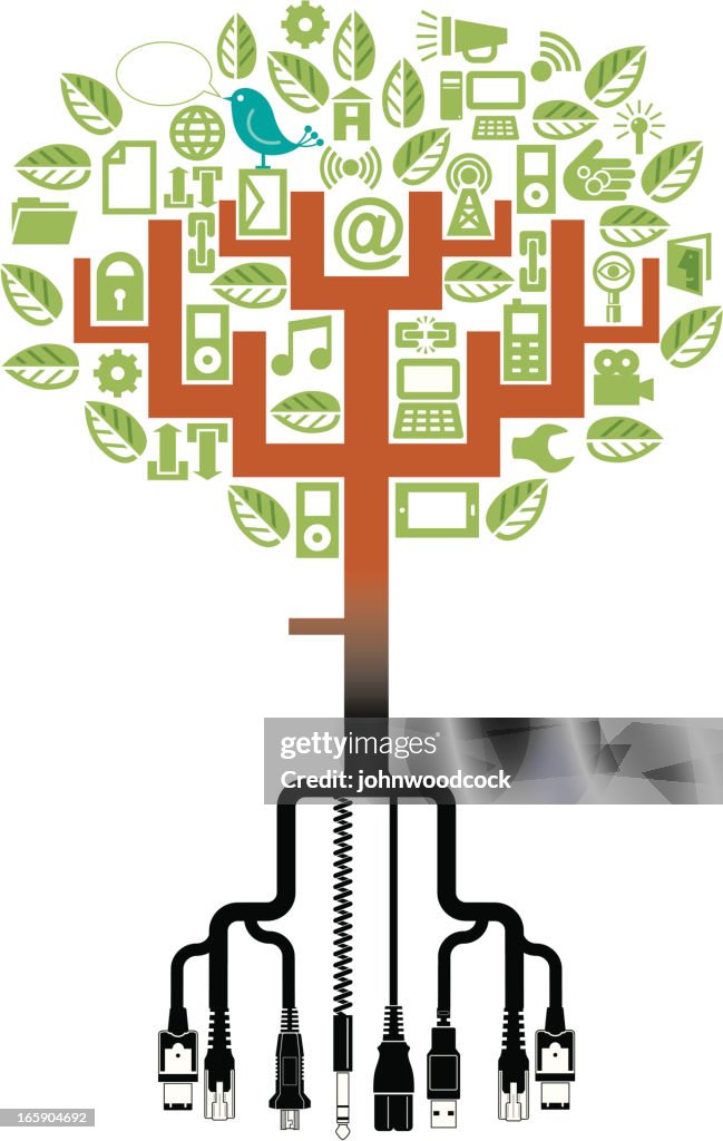 Tree Roots Digital Digital Tree And Roots High-Res Vector Graphic - Getty Images