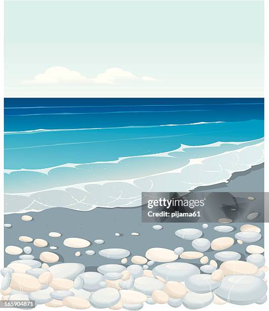 wave - beach stone stock illustrations