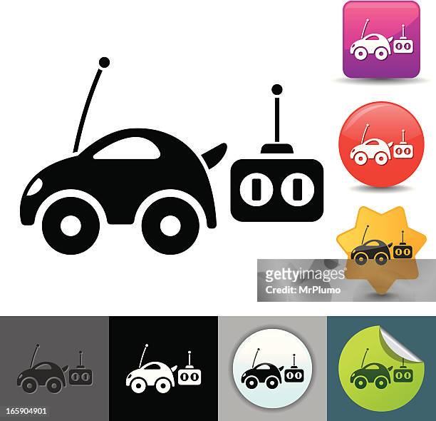 ferngesteuertes auto-symbol/solicosi series - spielzeugauto stock-grafiken, -clipart, -cartoons und -symbole