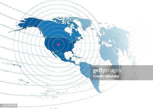 world map with usa in centre. - accurate world map vector stock illustrations