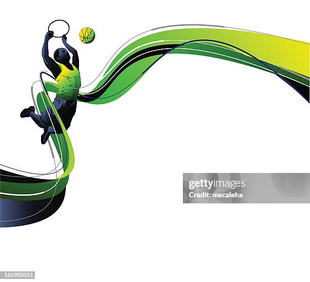 stockillustraties, clipart, cartoons en iconen met basketball player - treffer