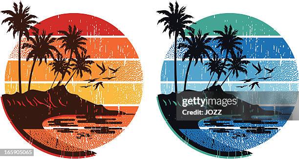 insel-frame - hawaii islands stock-grafiken, -clipart, -cartoons und -symbole