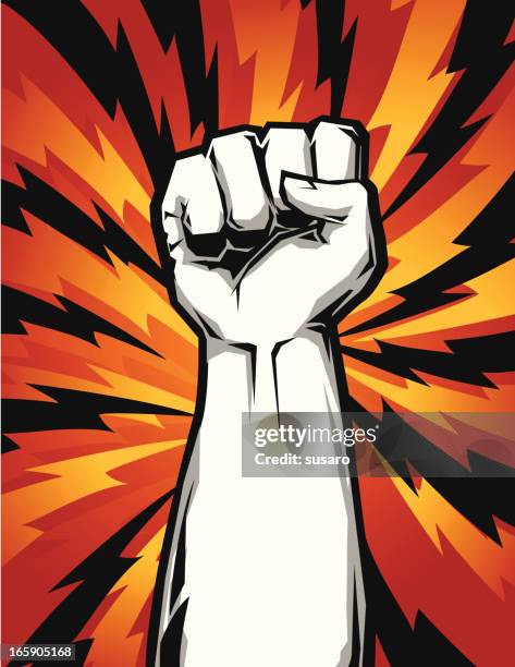raised fist up - raised fist stock illustrations