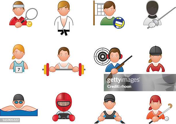 sport icons - race car driver stock illustrations