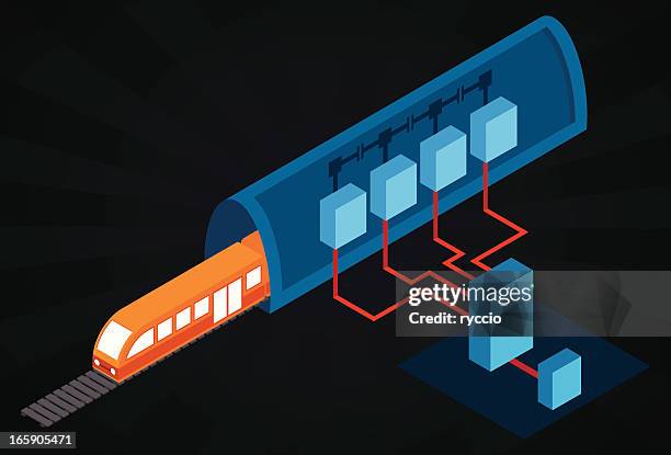 isometric train plan - train platform stock illustrations