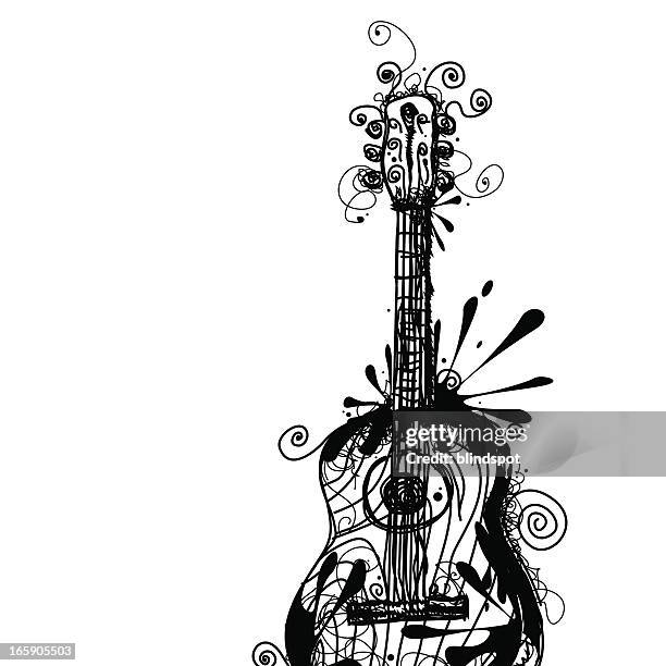 ink guitar - guitar vector stock illustrations