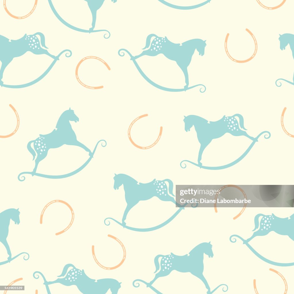 Rocking Horse Seamless Pattern