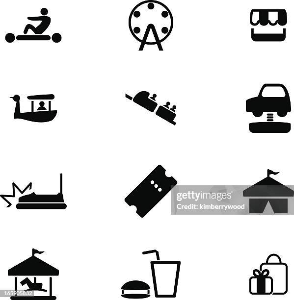 themenpark icon-set - tretboot stock-grafiken, -clipart, -cartoons und -symbole