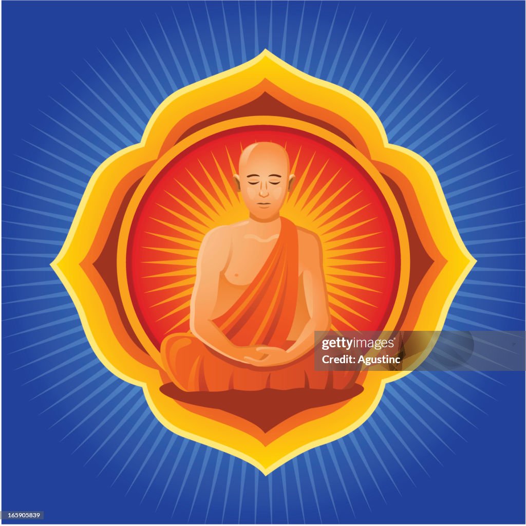 Buddhist Monk with Mandala