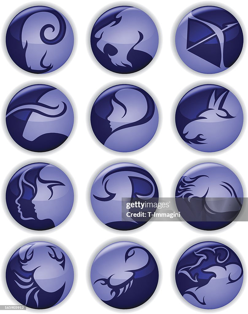 Blue horoscope pins