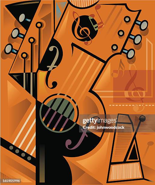 bildbanksillustrationer, clip art samt tecknat material och ikoner med guitar music abstract - metronome