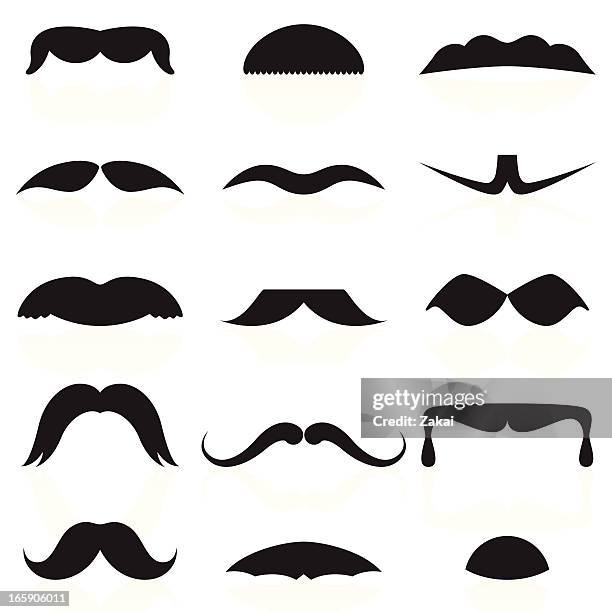 mustaches set 02 - moustache stock illustrations