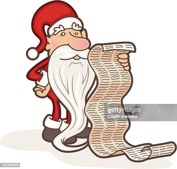 santa list - old man reading stock illustrations