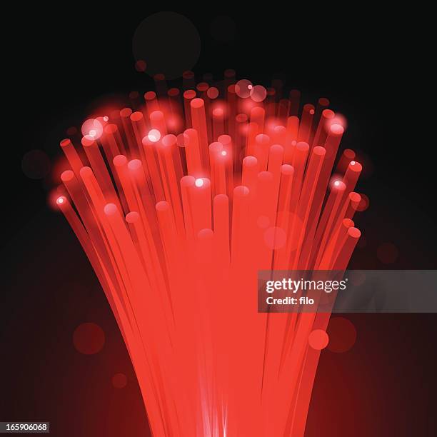 red fiber optics - slow mo stock illustrations