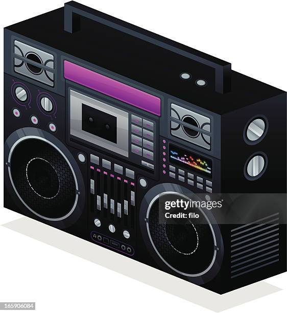 stockillustraties, clipart, cartoons en iconen met boombox - tuner