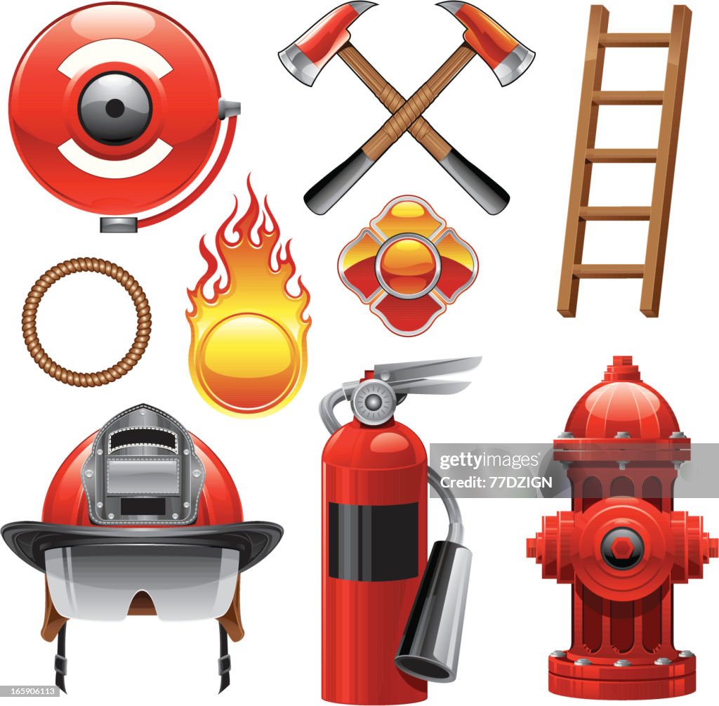Firefighter Basic Design Firefighter Design Elements High-Res Vector Graphic - Getty Images