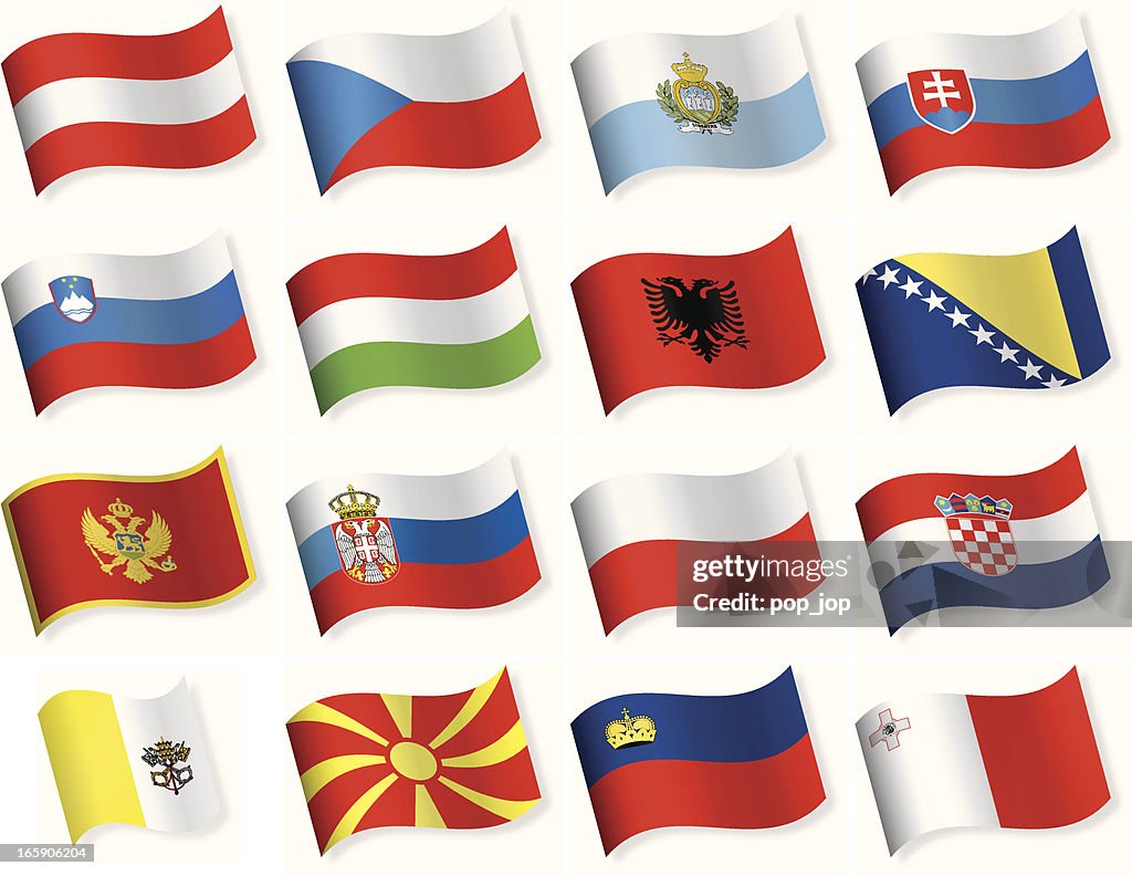 Waveform Flag icons - Central and Southern Europe