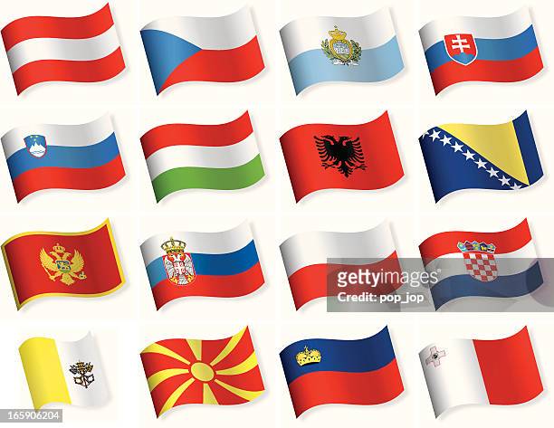 waveform flag icons - central and southern europe - czech republic flag stock illustrations