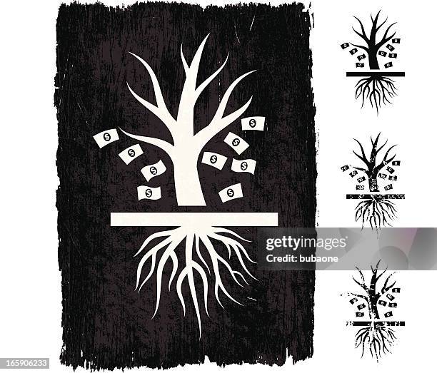 falling money tree black royalty free vector background - scratching icon vector stock illustrations