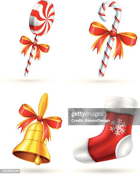 christmas elements - socks isolated stock illustrations