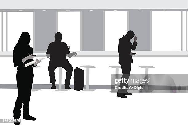 recharge station vector silhouette - reading text message stock illustrations