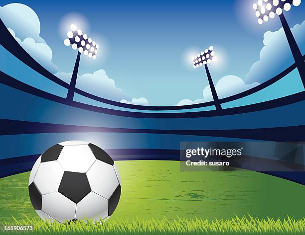 illustrations, cliparts, dessins animés et icônes de stade de football - football stadium background