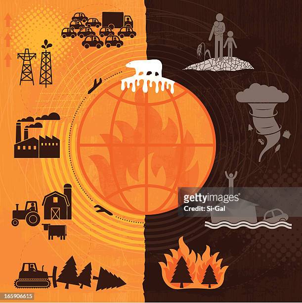 global warming - climate change stock illustrations