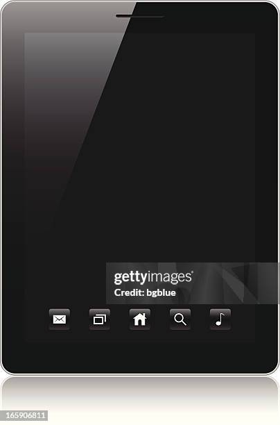 tablet pc - couleur noire stock-grafiken, -clipart, -cartoons und -symbole