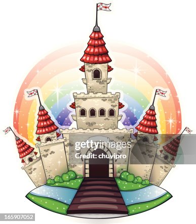 Magic castle with rainbow Magic castle with rainbow