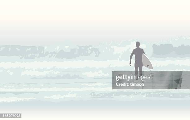 surf mist - man mist beach stock-grafiken, -clipart, -cartoons und -symbole