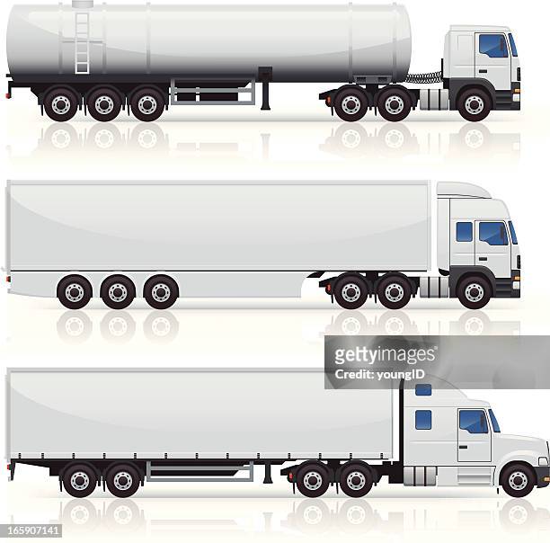 trucks & trailers icons - semi truck stock illustrations
