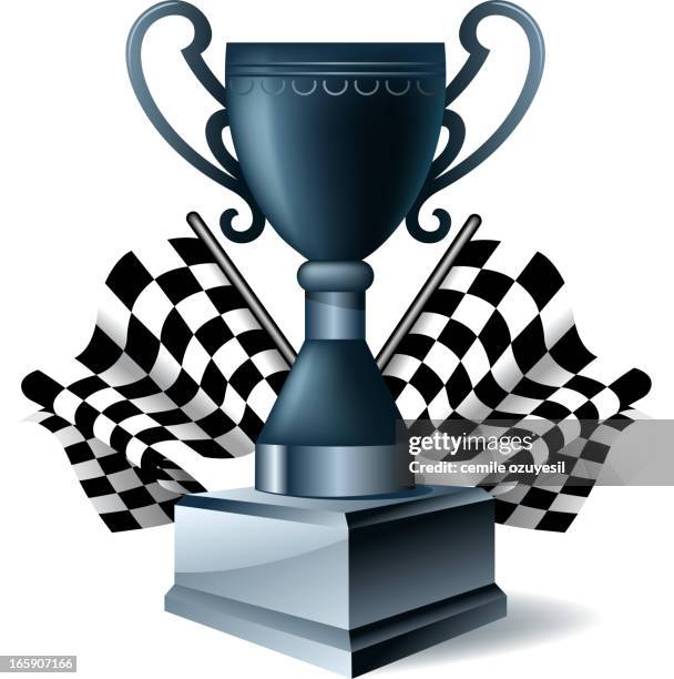 cup illustrations - checkered flag background stock illustrations