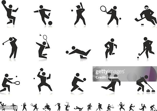 sports icons (ball games) | pictoria series - beach volleyball stock illustrations