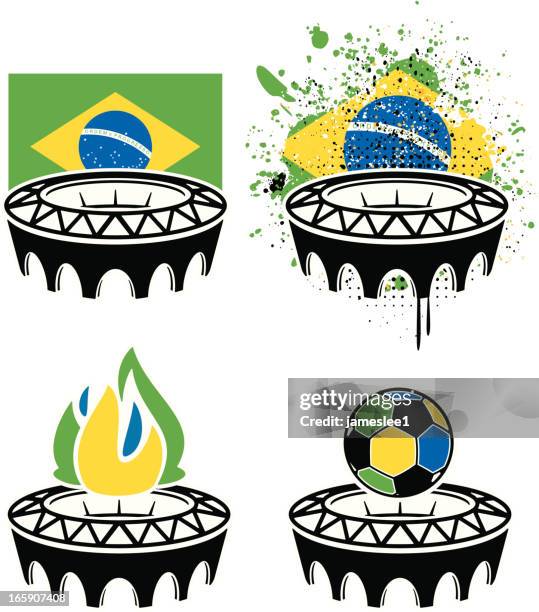 sports stadium icons - empty stadium stock illustrations