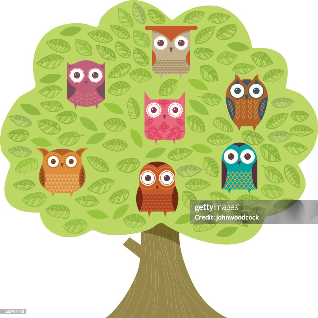 Owl Tree High-Res Vector Graphic - Getty Images