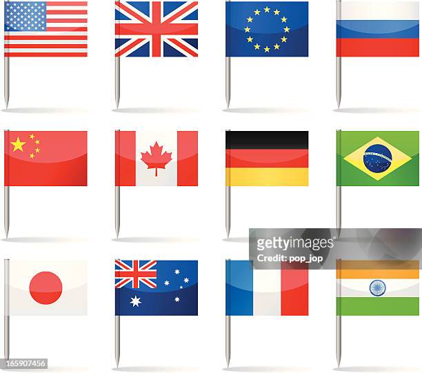 flag pins - most popular - most popular flag icon stock illustrations